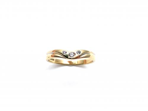 9ct Yellow Gold Diamond Wishbone Ring