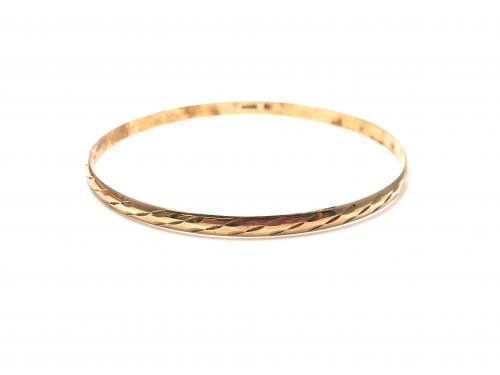 9ct Patterned Solid Stacker Bangle