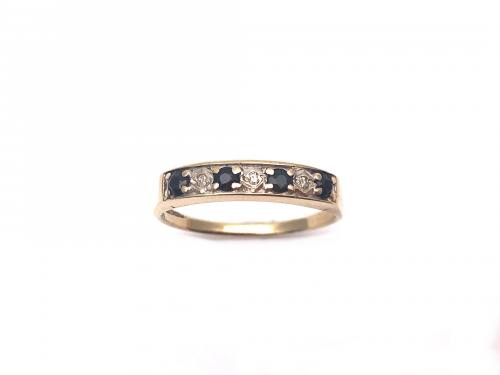 9ct Sapphire & Diamond Eternity Ring