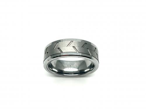 Tungsten Carbide Chevron Spinning Ring