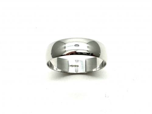 9ct White Gold Plain Wedding Ring