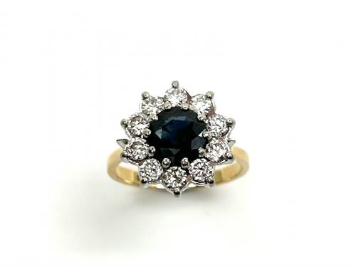 18ct Sapphire & Diamond Cluster Ring