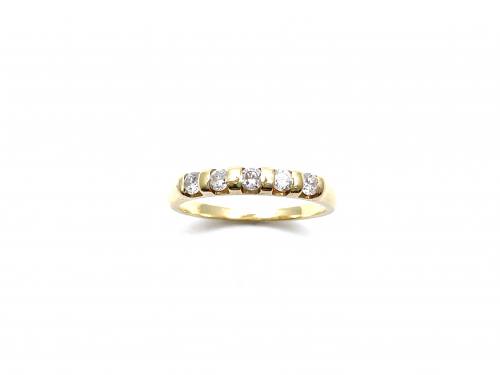 18ct Yellow Gold Diamond 5 Stone Ring