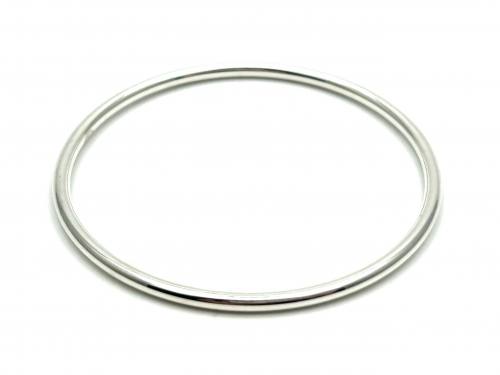 Silver Round Plain Full Bangle