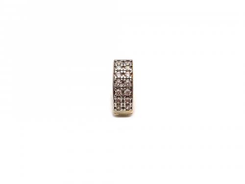 9ct Yellow Gold CZ Huggie Earring Single