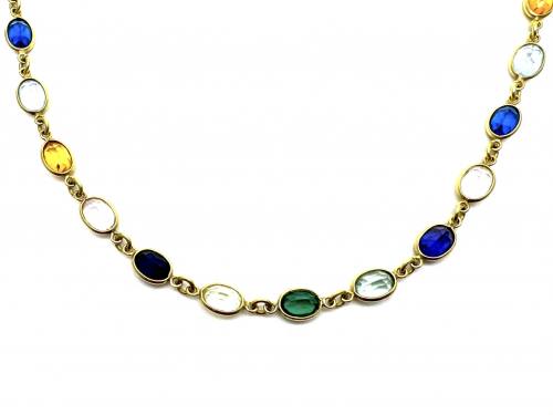 18ct Yellow Gold Multi Stone Necklet