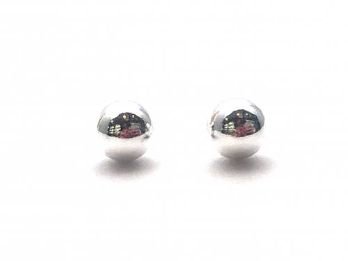 Silver Plain Ball Stud Earrings 5mm