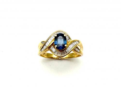 18ct Sapphire & Diamond Cluster Ring