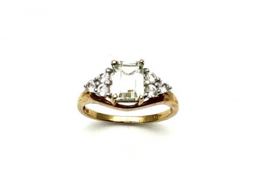 9ct Spodumene & Zircon Cluster Ring