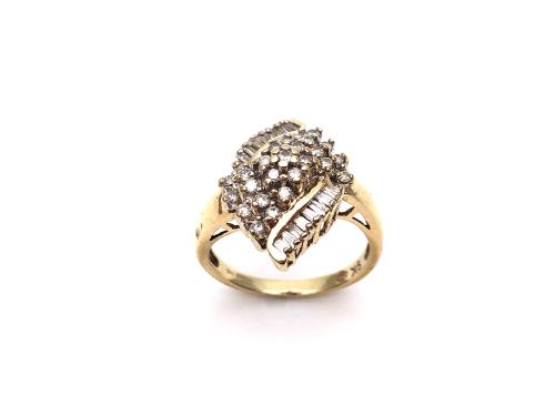 9ct Yellow Gold Diamond Cluster Ring