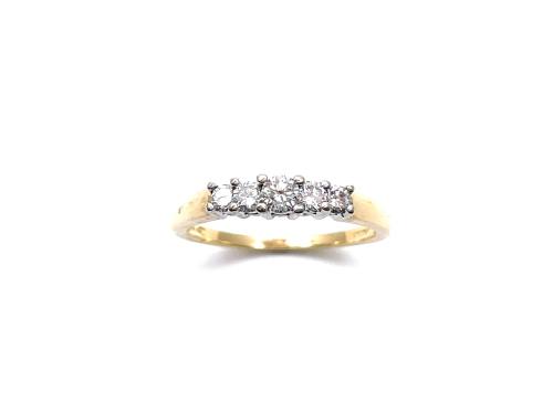 18ct Yellow Gold Diamond 5 Stone Ring