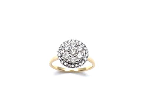 18ct Yellow Gold Diamond Cluster Ring