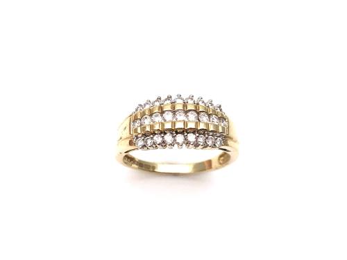 9ct Yellow Gold Diamond Pave Ring