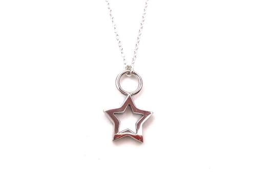 Silver Cut Out Star Necklet