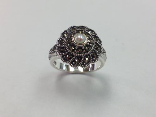 Marcasite Pearl Ring
