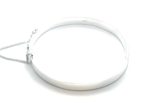 Silver Plain Hinged Bangle