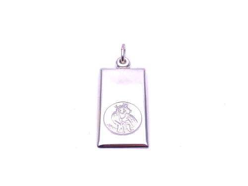 Silver St Christopher Ingot Pendant