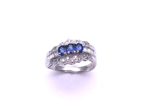 18ct Sapphire & Diamond Pave Ring