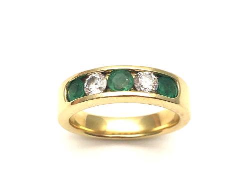 18ct Emerald & Diamond Eternity Ring