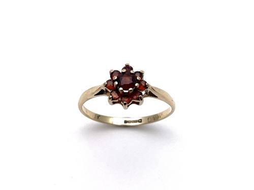 9ct Yellow Gold Garnet Cluster Ring