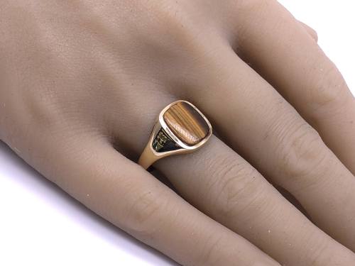 9ct Yellow Gold Tigers Eye Ring
