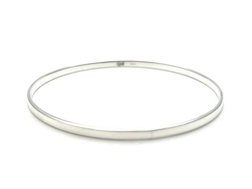 Silver Flat Solid Bangle