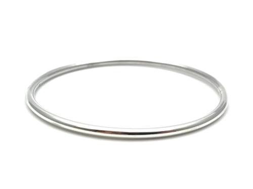 Silver Solid Rounded Bangle