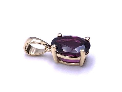 9ct Yellow Gold Rhodolite Garnet Pendant