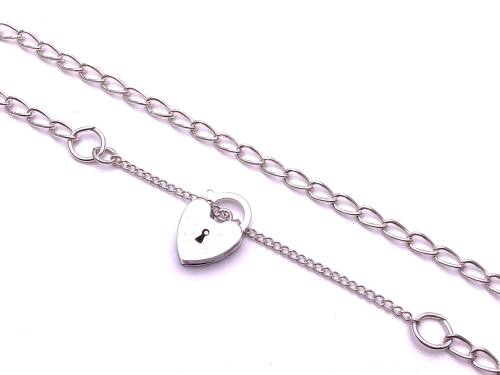 Silver Padlock Charm Bracelet