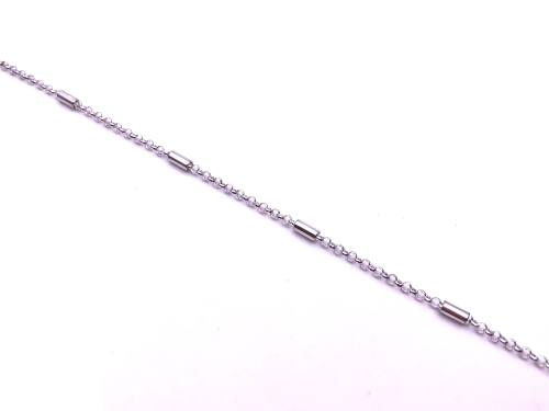 Silver Fancy Bar Link Bracelet 7 1/2 Inch