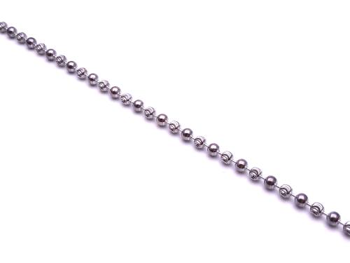 Silver Patterned Beaded Bracelet 7 1/2 Inch