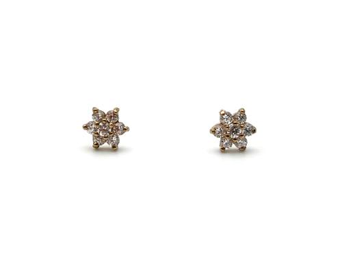 9ct Yellow Gold CZ Stud Earrings