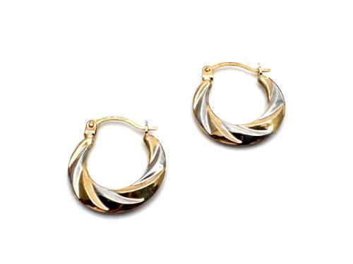 9ct 2 Colour Baby Hoop Earrings
