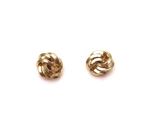 9ct Yellow Gold Swirl Stud Earrings