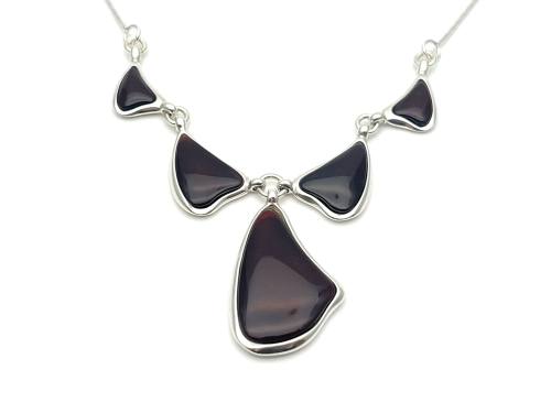 Silver Amber Set Necklet