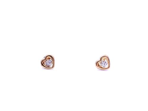 9ct Yellow Gold CZ Stud Earrings