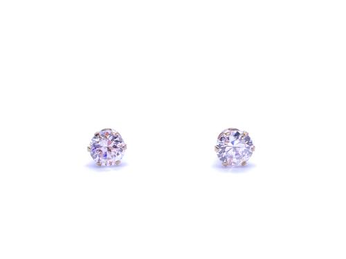 9ct Yellow Gold CZ Stud Earrings