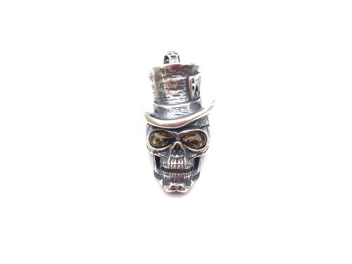 Amber Steam Punk Skull Pendant