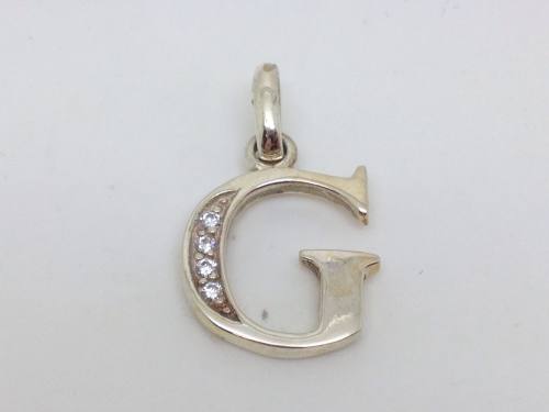 Silver Cz Initial G