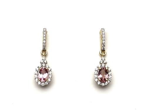 9ct Tourmaline & Zircon Drop Earrings