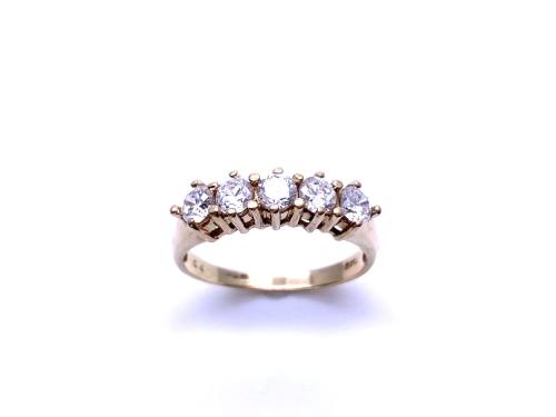 9ct Yellow Gold CZ 5 Stone Ring