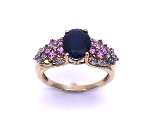 9ct Multi Sapphire & Diamond Ring