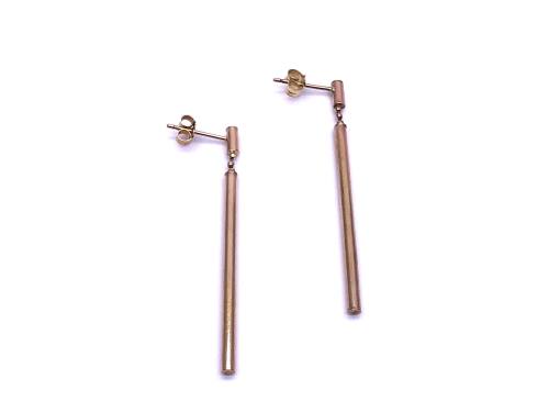9ct Yellow Gold Bar Drop Earrings