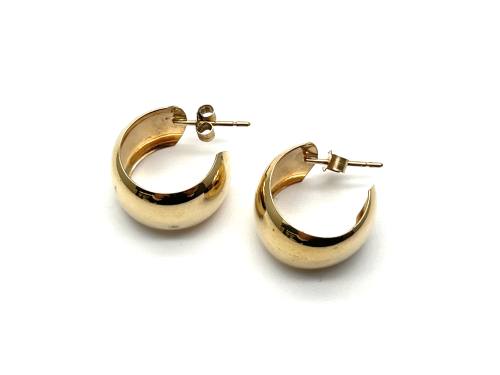 9ct Yellow Gold Plain Hoop Earrings