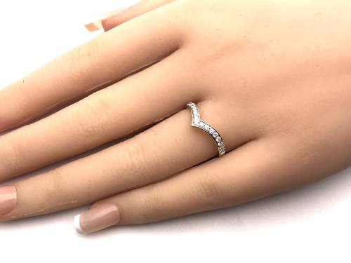 9ct Yellow Gold Diamond Wishbone Eternity Ring