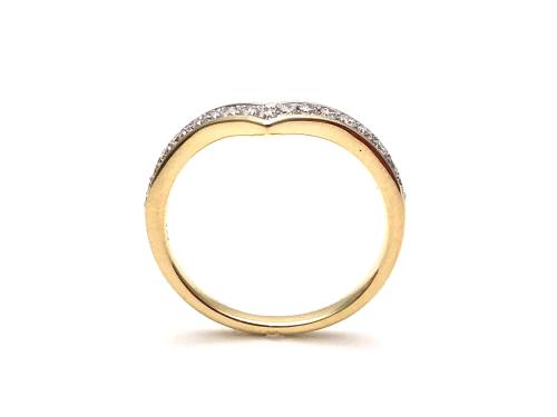 9ct Yellow Gold Diamond Wishbone Eternity Ring