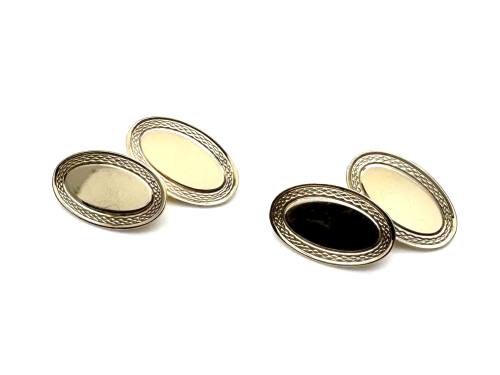 9ct Yellow Gold Patterned Cufflinks