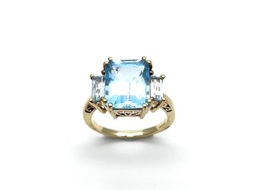 9ct Yellow Gold Blue Topaz Ring