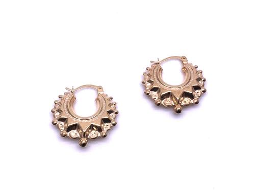 9ct Yellow Gold Round Creole Hoop Earrings 22mm