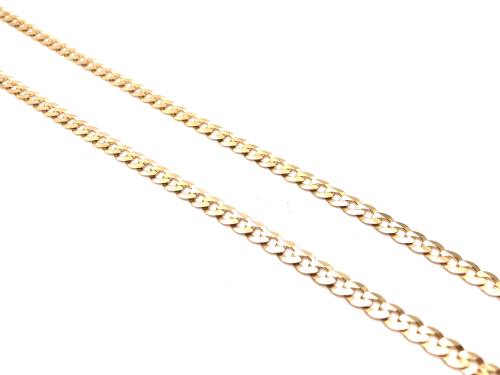 9ct Yellow Gold Flat Curb Chain 20 inch